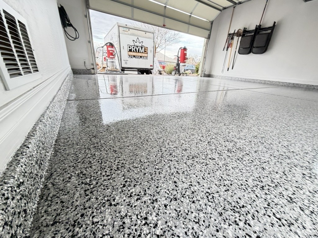 Granite Flake Garage — floor coating in Prescott, Arizona